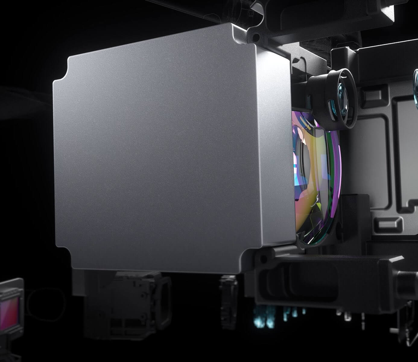 Внутреннее устройство LiDAR Zenmuse L3 в иллюстрации DJI