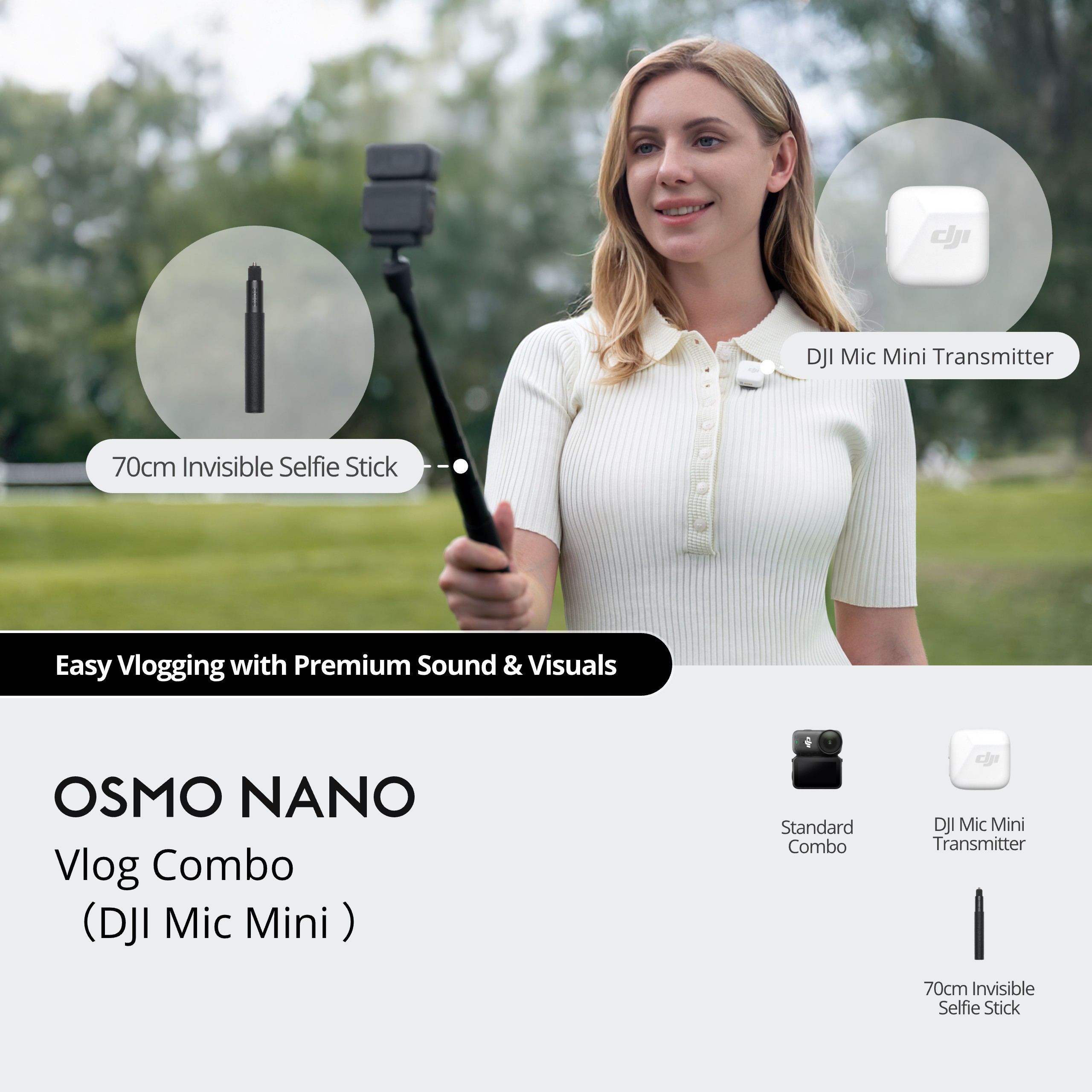 Osmo Nano Vlog Combo (128GB, DJI Mic Mini Transmitter Arctic White) — фото 4