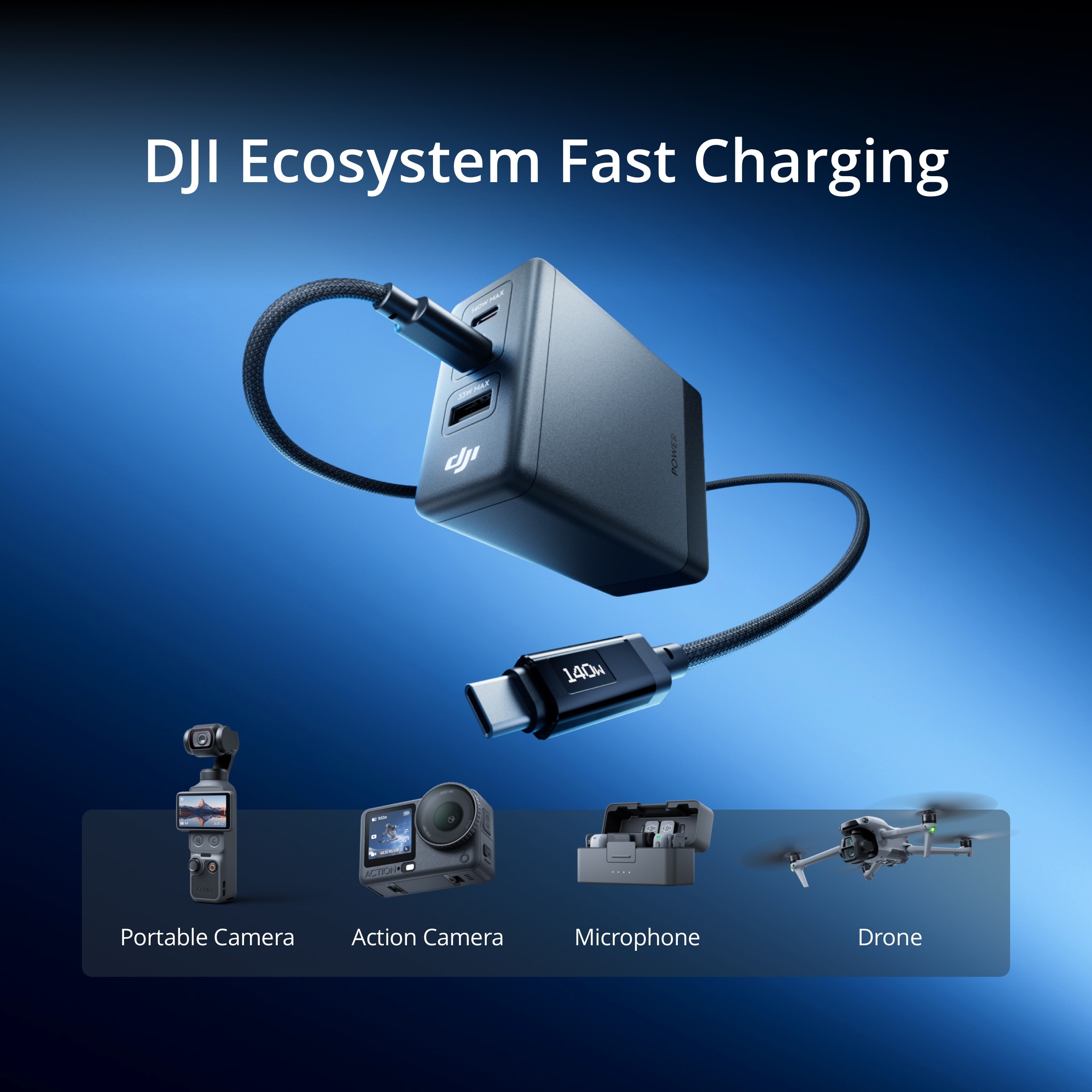 DJI Power 140W GaN 1m Dual-Cable Charging Combo — фото 8